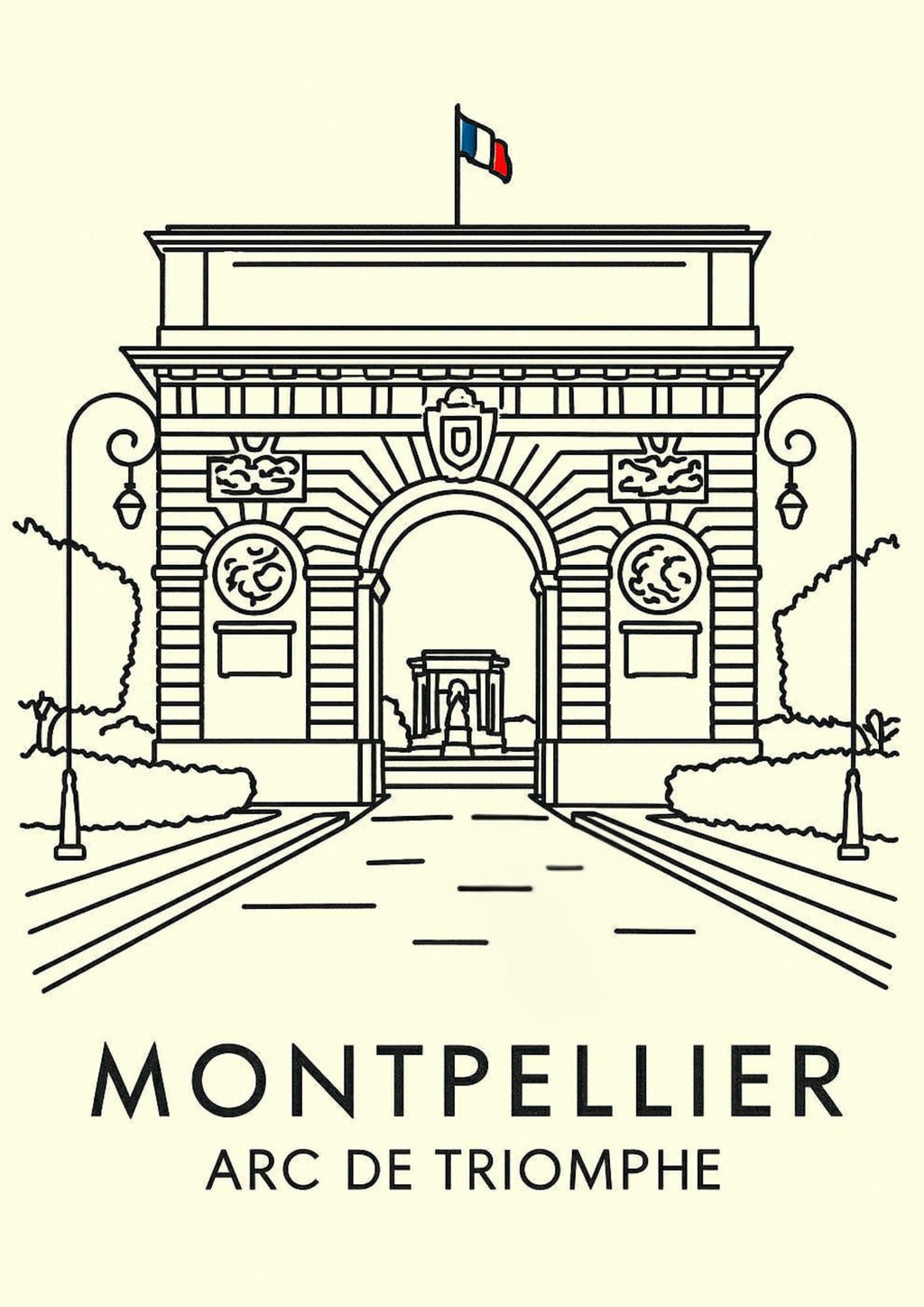 Montpellier, l'Arc de Triomphe new line