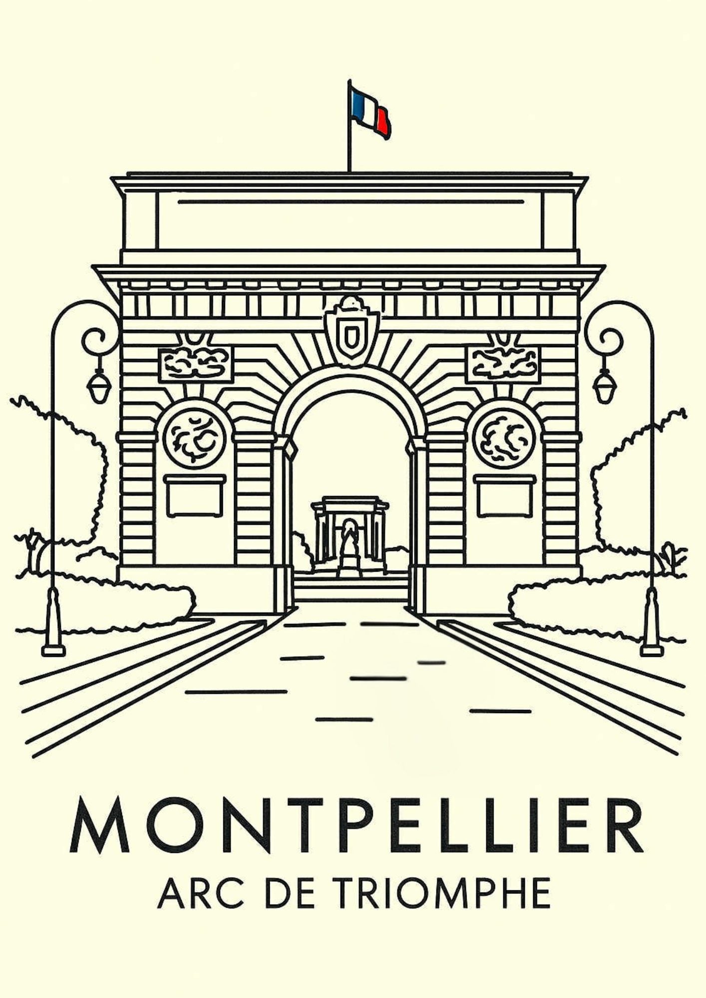 Montpellier, l'Arc de Triomphe new line
