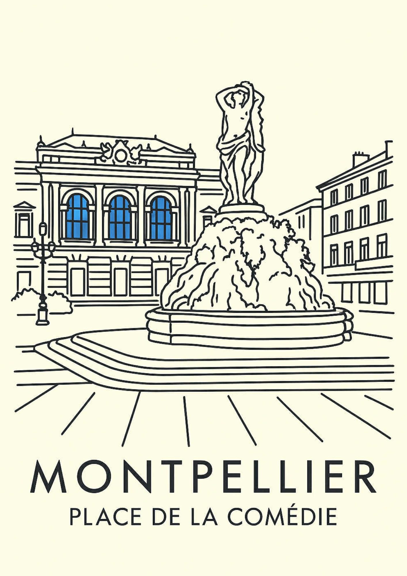Montpellier, la comédie et ses trois grâces style new line