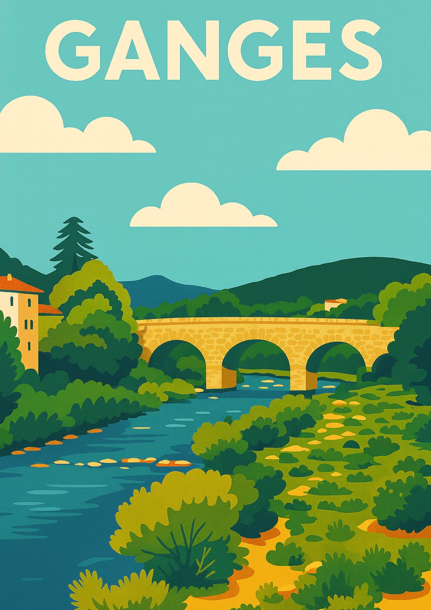 Les Cévennes, le pont de Ganges