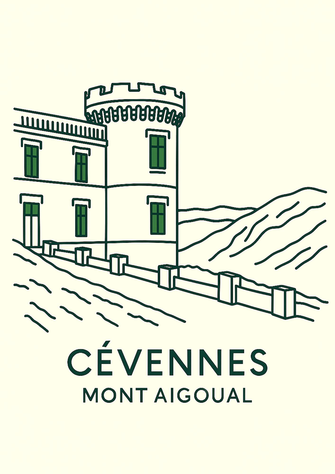 Les Cévennes, le Mont Aigoual en fine line