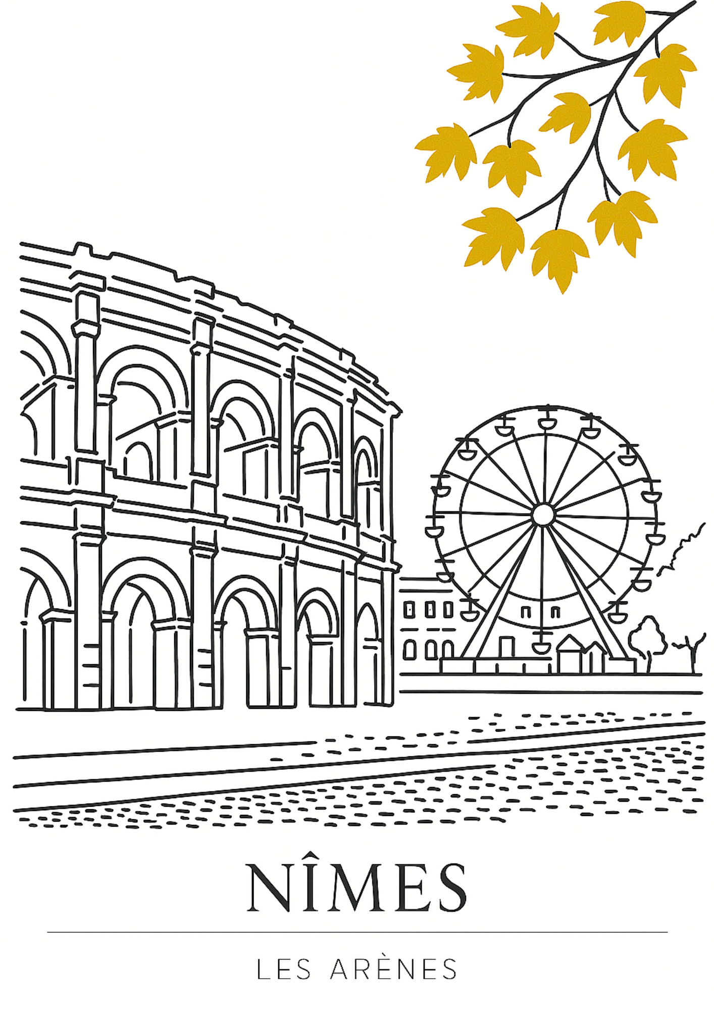 Nîmes, Les Arènes et la Grande Roue en New Line