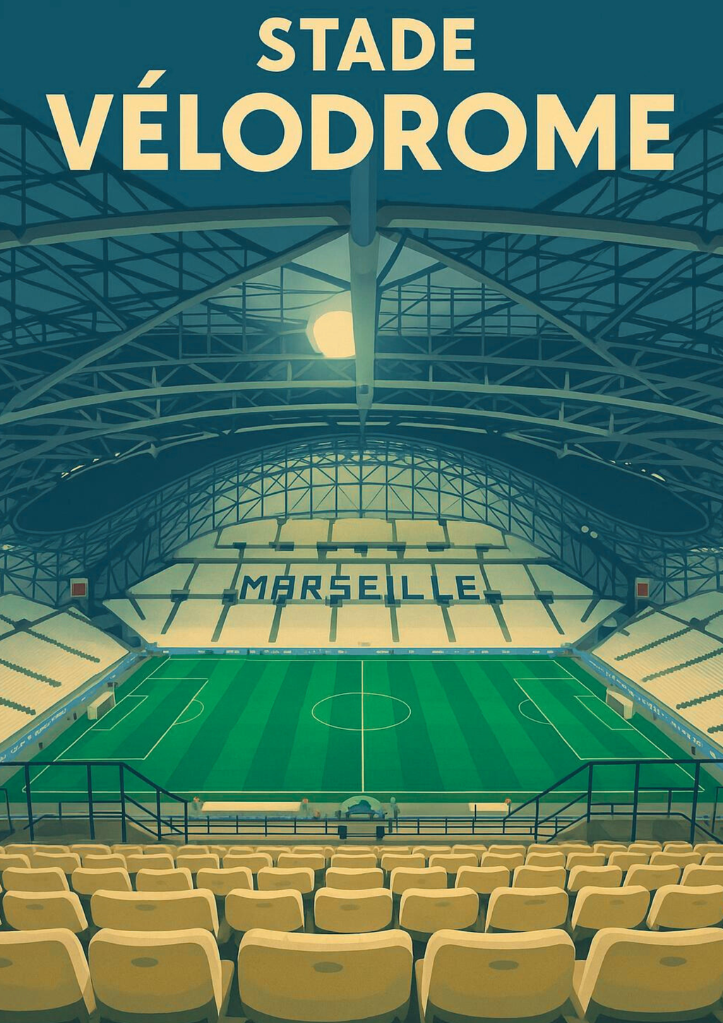 Marseille le Stade Vélodrome N&B