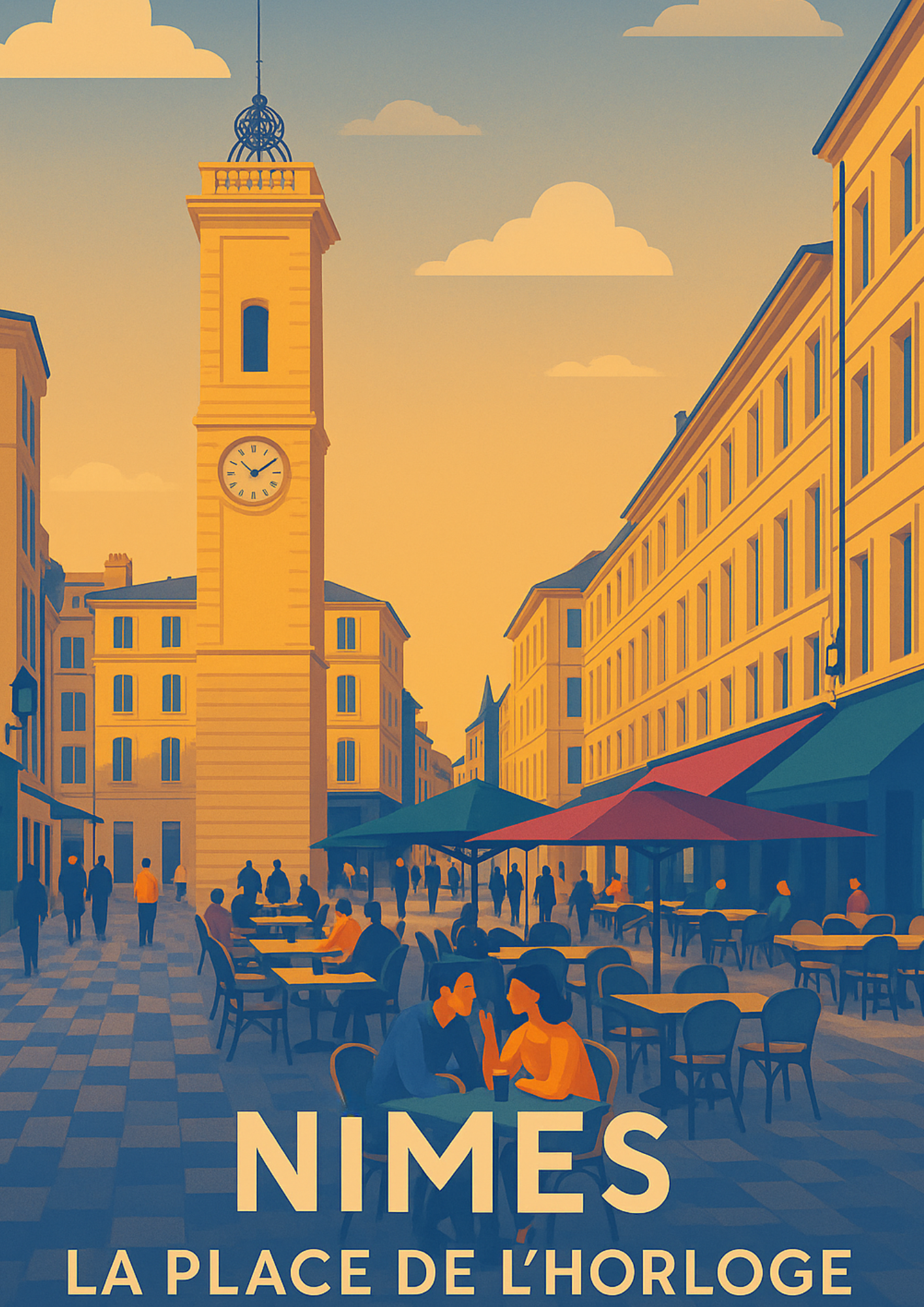 Nîmes, La place de l'horloge