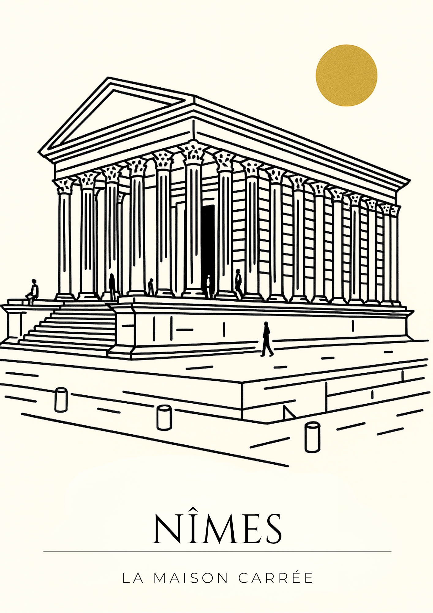 Nîmes, La Maison Carrée new line