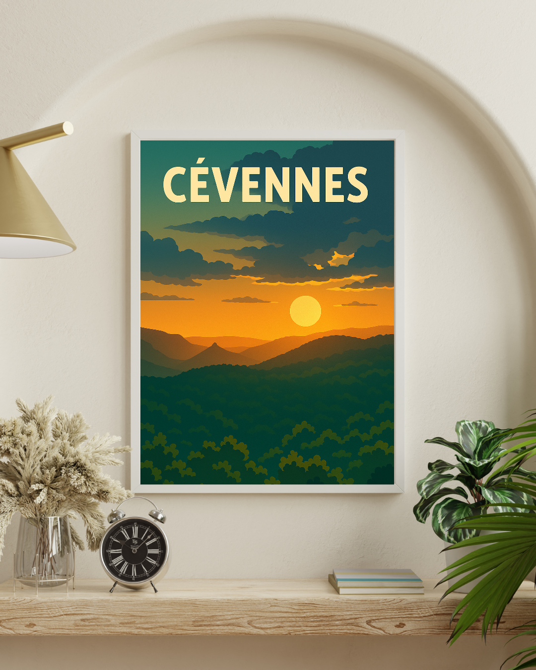 Les Cévennes, les montagnes et le sunset